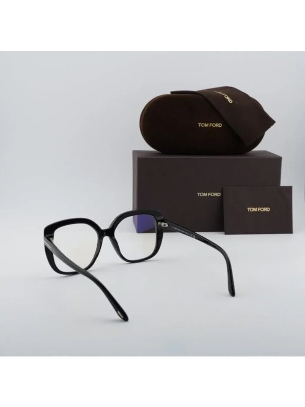 Tom Ford FT6043-B 001 Square Eyeglasses 53mm - Black/Blue Light Block